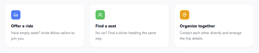 Die drei Hauptfunktionen von Capetan Carpool